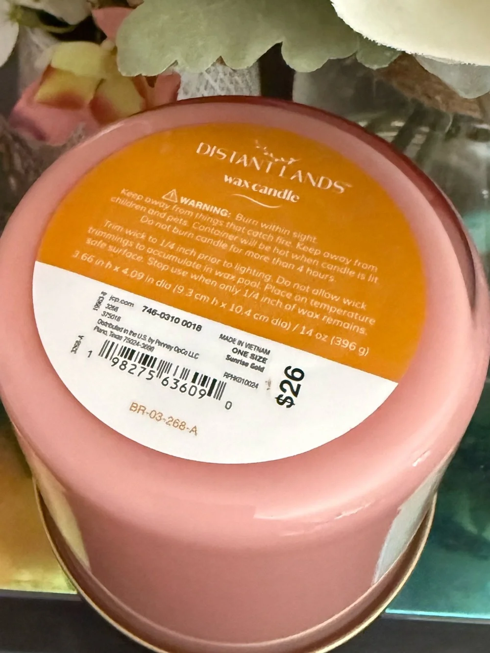 🆕🥭 DISTANT LANDS “SUNRISE” 3-WICK SCENTED SOY WAX CANDLE. BRAND NEW.
